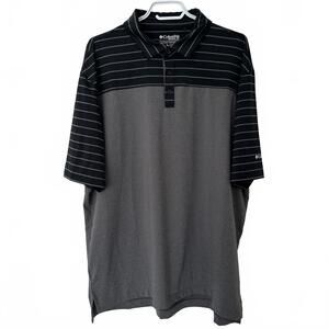 Columbia Golf Men’s Polo Shirt  Black & Gray Stripes - XL